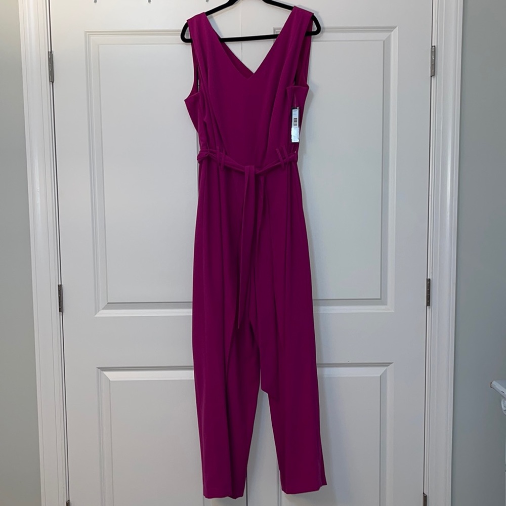 Tahari Cropped Wide Leg Jumpsuit with side tie
